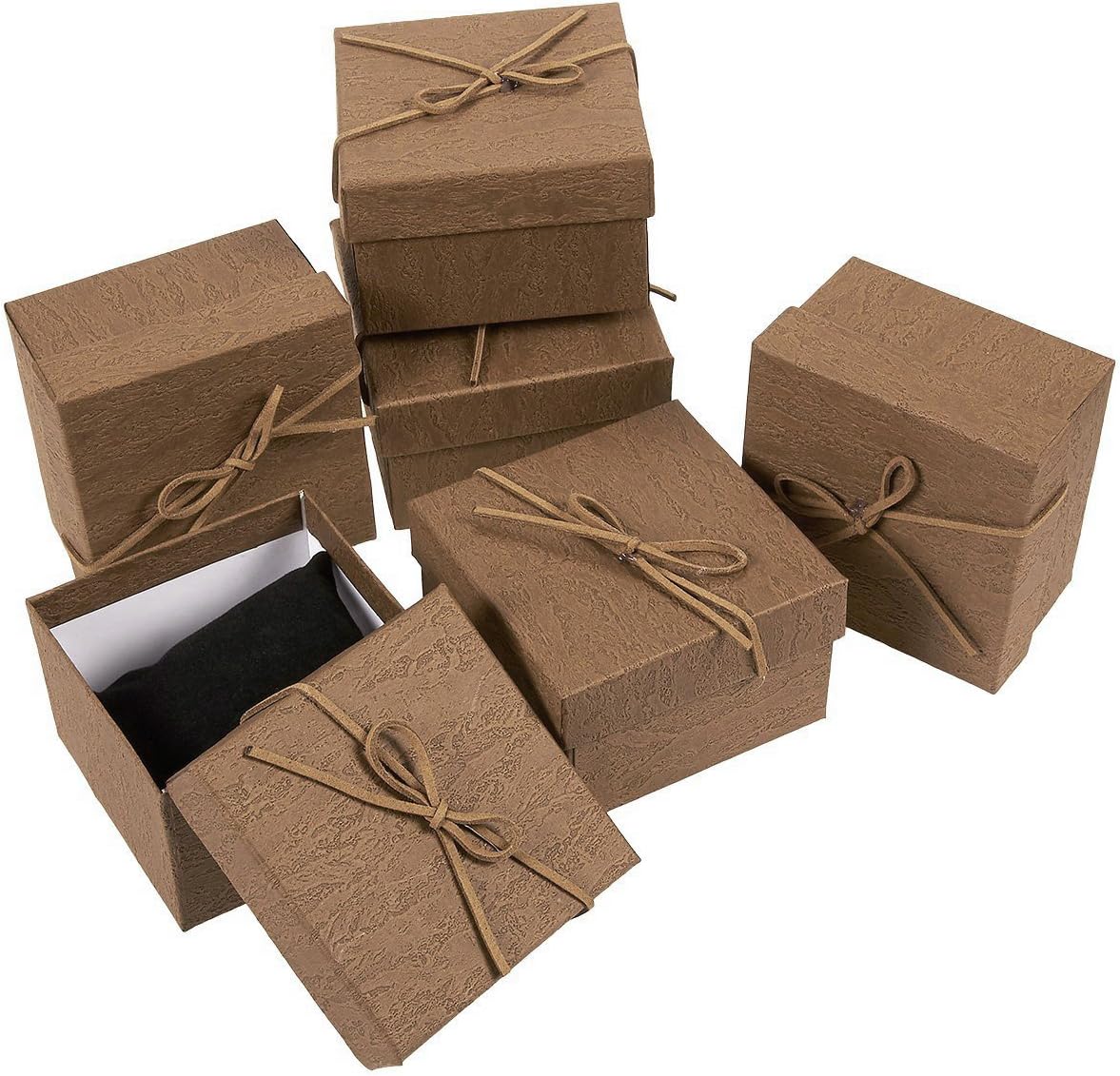 Juvale 6 Pack Small Gift Boxes with Lids and Velvet Pillow for Jewelry, Presents, Bracelets, Necklaces (3.5 x 3.5 in)