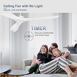 BvenuBigLite White Ceiling Fan with Remote: 3