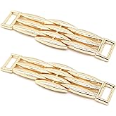 Jacob Bicerri Metal Shoe Buckle - 2.8 Inch (72mm) - 2 Pcs - Gold Metal Shoe Buckle Shoelace Clips Metal Hinged Equestrian Buckles For Craft & Sewing Project BG0702
