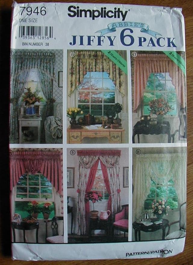 Simplicity 7946 Sewing Pattern Curtains Valance Swag