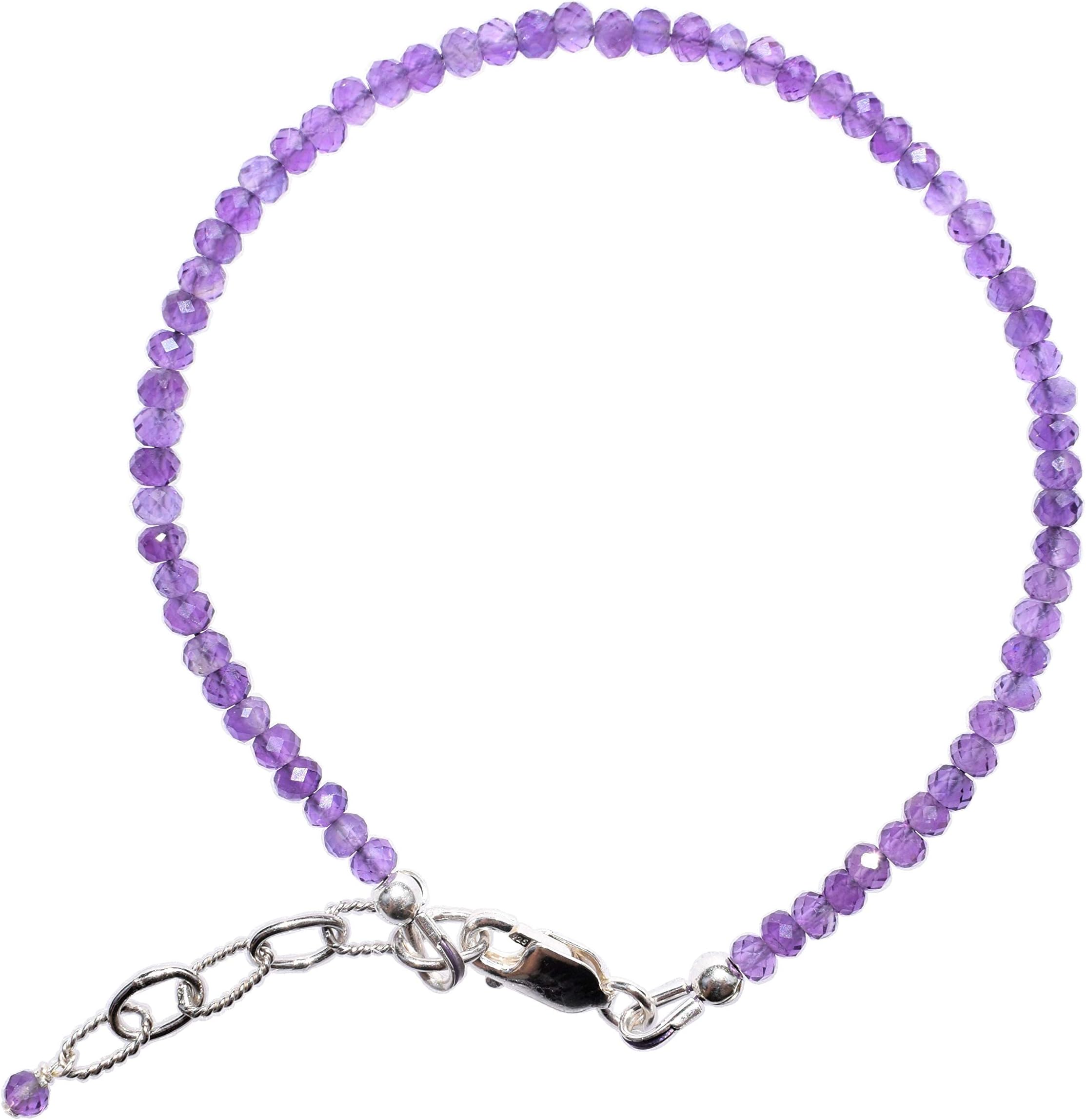 Zenergy Gems Charged Amethyst Crystal Stretchy Bracelets (GAIN Creativity, Courage, Independence, Prosperity - BALANCES Emotions) [Reiki]