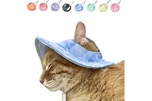 URNAT Pet Cat/Dog Bucket Hat Cool Costume – Practical Stylish Dress Up Clothing Accessories for Festival Party Outdoor Activities (Blue, Small)