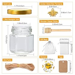 XING-RUIYANG 60 pack 1.5 oz Mini Honey Jars，baby