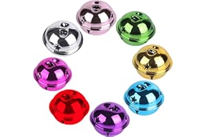 SKYPRO 20Pcs Colorful Christmas Bells, Metal Round Bells, 30mm Bright Colors Jingle Bells for Crafts Christmas Wind Chimes Je