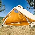 UNISTRENGH 5M Star Gazer Bell Tent 4 Season Waterproof Cotton Canvas Glamping Yurt Tent with Stove Jack Hole and Roof Windows for 6-8 Persons Camping Hunting