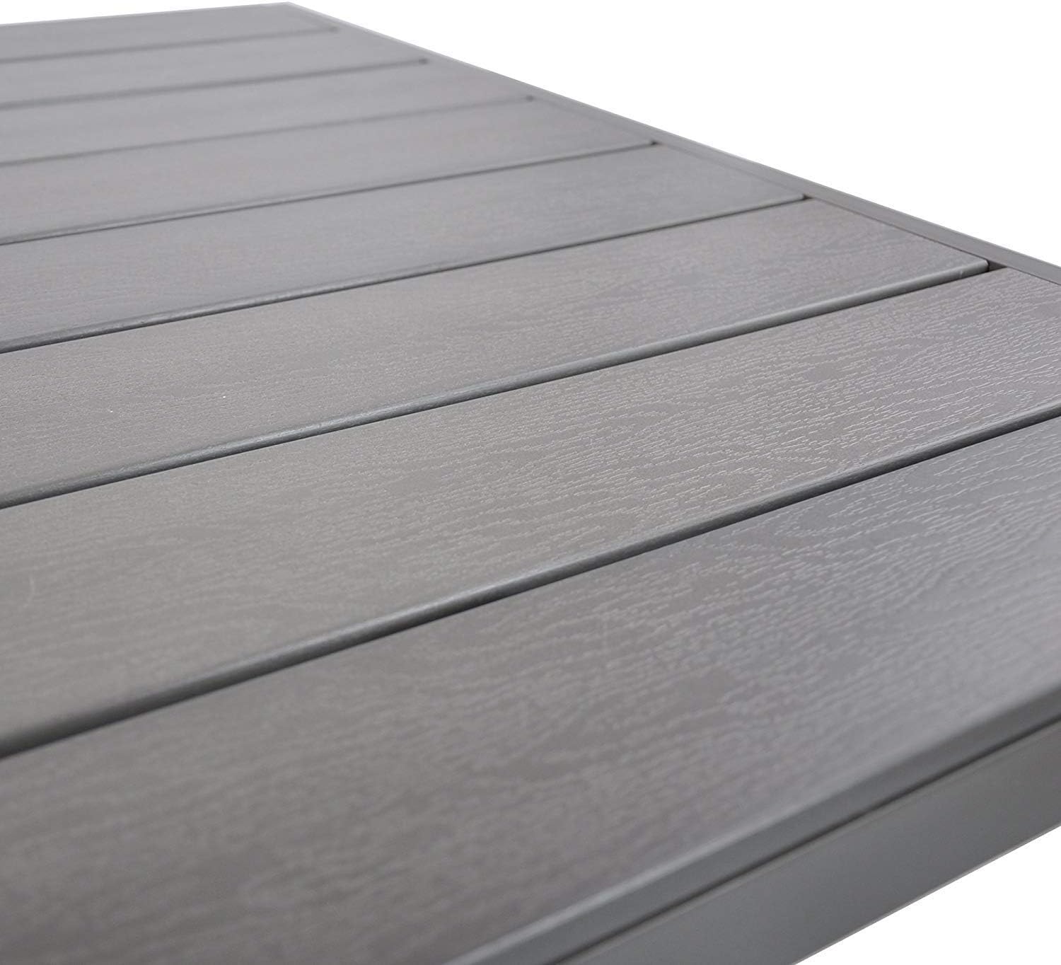 Patio Dining Table Outdoor Aluminum Rectangle Table,All Weather Resistant,Size 55.1”L X 31.5”W X 28.3”H,Gray: Kitchen & Dining