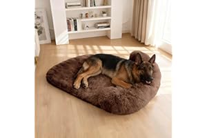 Orthopedic Calming Dog Bed for Large Dogs, Memory Foam Bolster Dog Mat Waterproof, Comfort Dogs Couch Sofa with Washable Remo