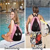 WANDF Mesh Drawstring Swim Backpack Beach Bag Large Capacity 32 x 48 cm view 7