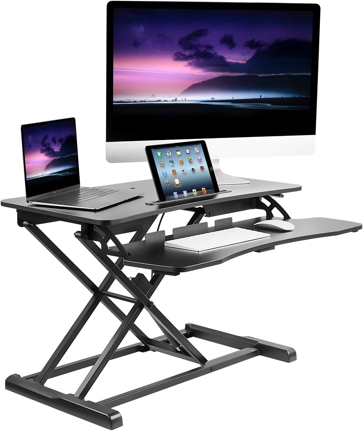 MountIt! Adjustable Standing Desk Converter with Keyboard Tray