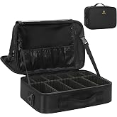Relavel Makeup Bag Travel Makeup Train Case Large Cosmetic Case Professional Portable Makeup Brush Holder Organizer and Stora