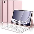 Keyboard Case for Samsung Galaxy Tab A9 Plus/A9+ 5G 11 Inch 2023 Model (SM-X210/X216/X218), Slim Lightweight Stand Cover with Magnetically Detachable Wireless Bluetooth Keyboard, S Pen Holder, Pink