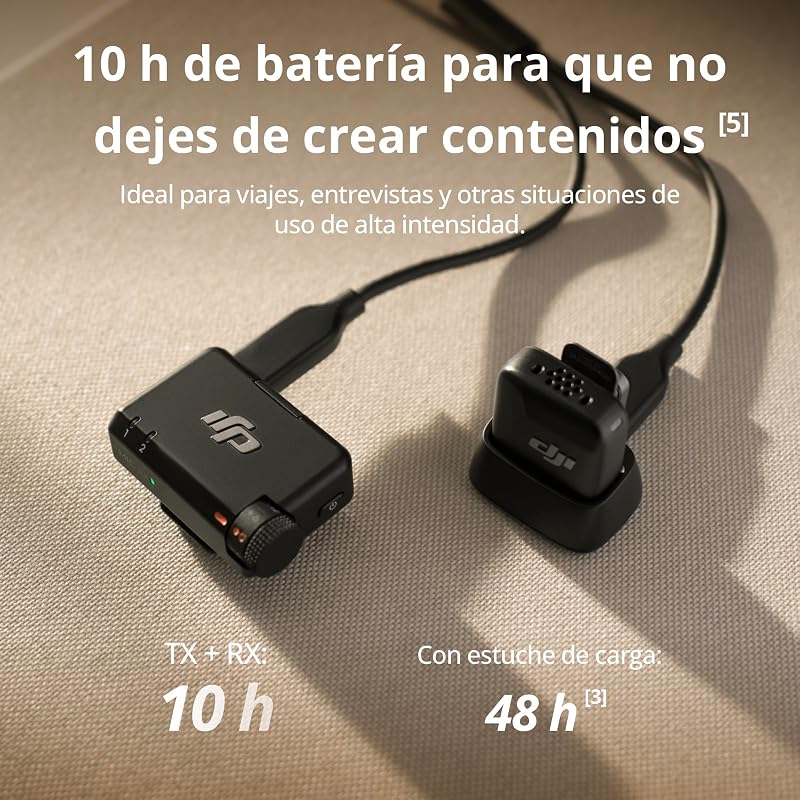 DJI Mic Mini Microfone Sem Fio (1 TX + 1 RX), Cancelamento de Ruído, Limite Automático, Microfone Sem Fio Profissional para Câmeras / iPhone / Android, Vlogs, Streaming, Transmissão de 400m