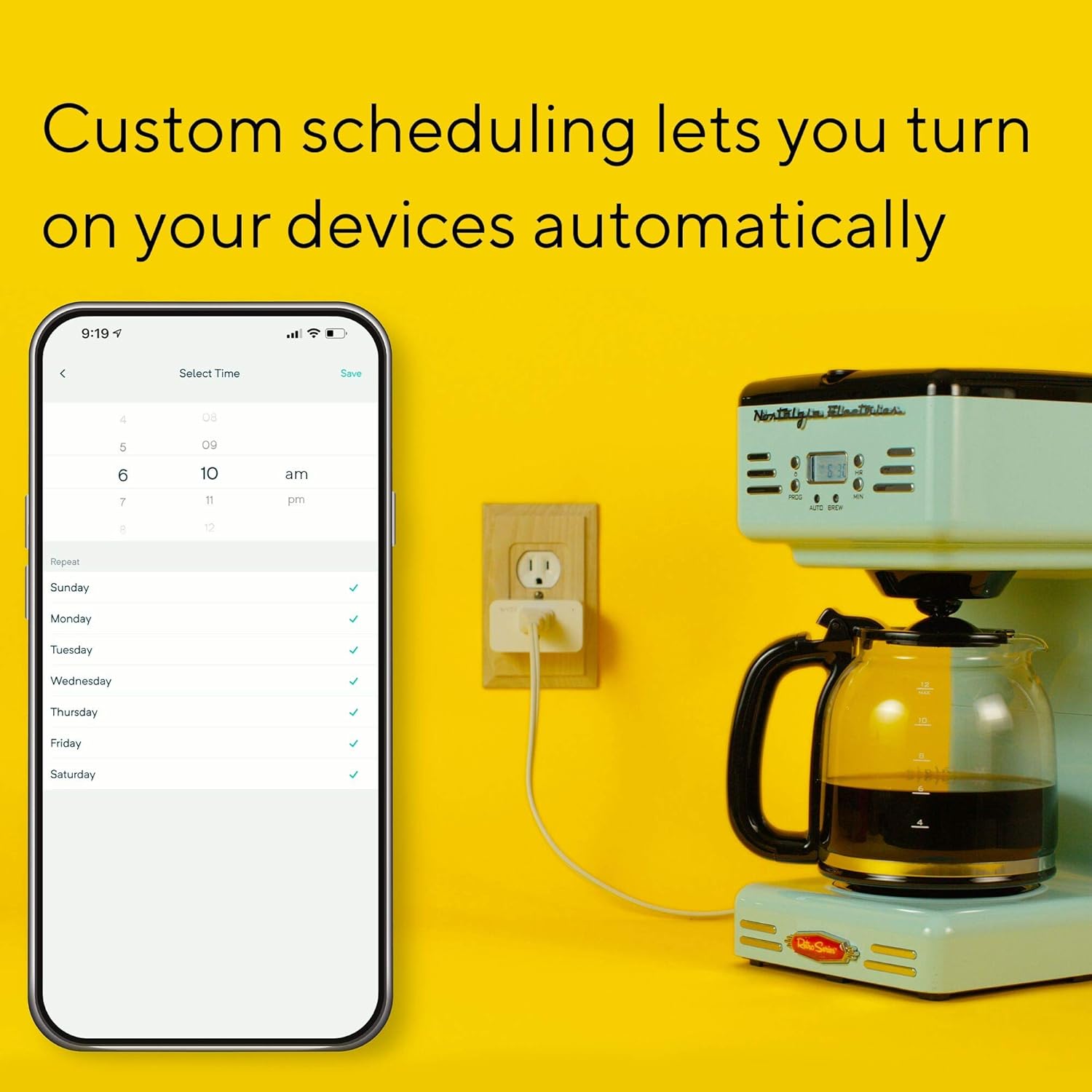 Wyze Plug, Compact WiFi Smart Plug, 15A, Works with Alexa and Google Assistant - - 