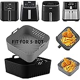 LYHOLKEER Air Fryer Silicone Liners for COSORI Air Fryer 9-in-1 5QT 5.8QT 6QT 6.8QT,2 Pcs Reusable Square Airfryer Liners for Ninja/Instant Pot Vortex Plus/Paris Hilton/Chefman/Cuisinart/Gourmia 6QT