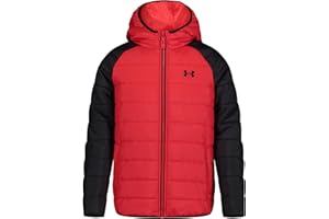 Under Armour boys Pronto Colorblock Puffer Jacket, Mid-weight, Zip Up Closure, Repels Water