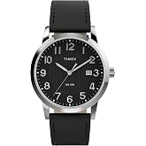 Timex Men's Main Street 38mm Watch - Black Strap Black Dial Silver-Tone Case