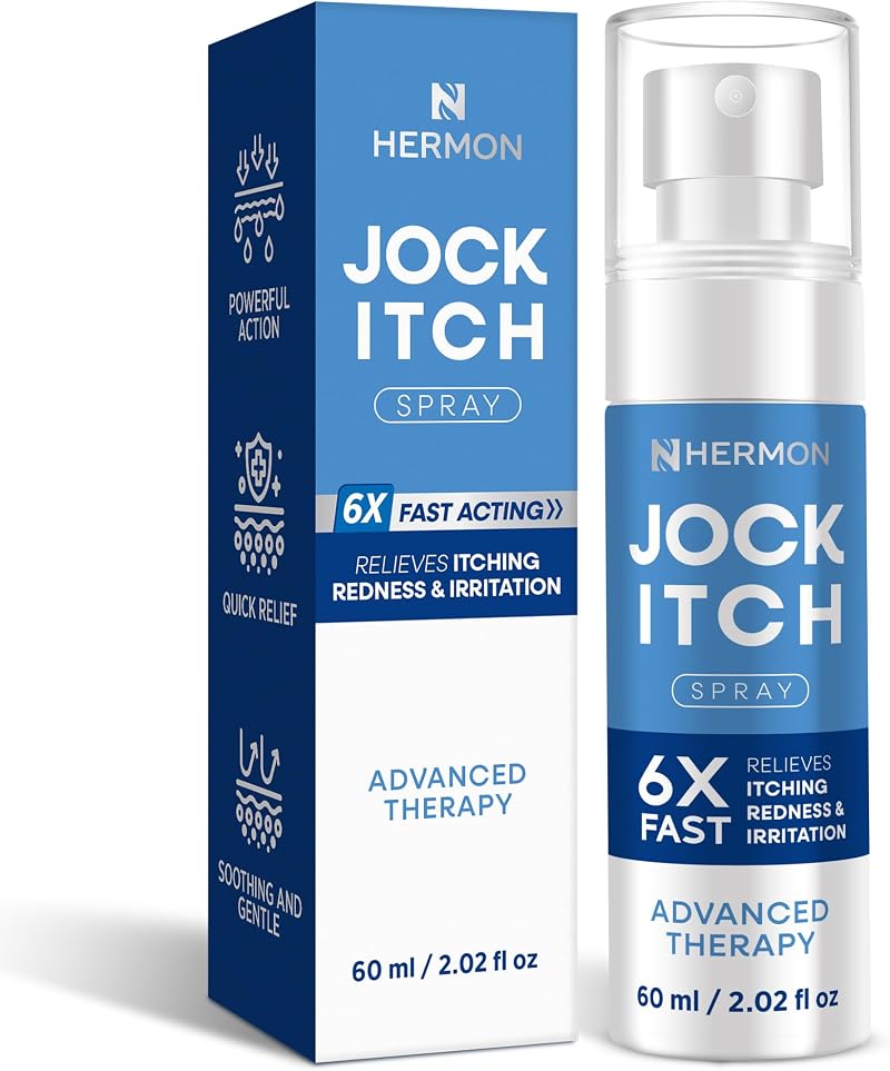 Hermon Jock Itch Spray for Men Extra Strength 2.02 Fl Oz