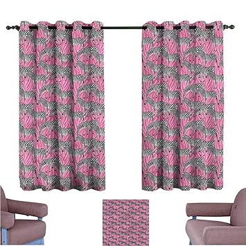 Amazon Com Mannwarehouse Pink Zebra Curtain For Kids Wild Animals