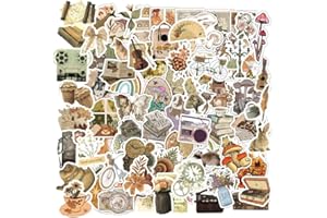 QIYUYA 112pcs Vintage Aesthetic Stickers, Cute Retro Journaling Scrapbooking Stickers Pack for Adult Women Teen Grils, Waterproof Vinyl Decals for Water Bottle Laptop Computer Phone Case Tumbler Cup Ipad