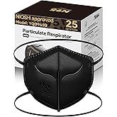 N95 Masks NIOSH Approved for Adults, 25 Pack Individually Wrapped, Particulate Respirator N95 Face Masks Universal Fit Comfortable