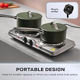 Daewoo 2500W Double Hot Plate Electric Hob Portable 2 Ring Tabletop Student view 3