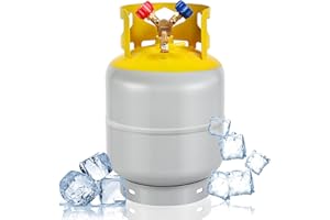 Dollate 30LB Refrigerant Recovery Tank for R12, R22, R134A, R410A, etc HVAC Cylinder Refrigerant Recovery Cylinder Tank 1/4 SAE Y-Valve Freon Recovery Tank