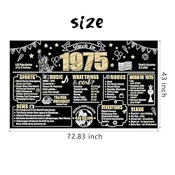 Large 50th Birthday Banner Backdrop Decorations for