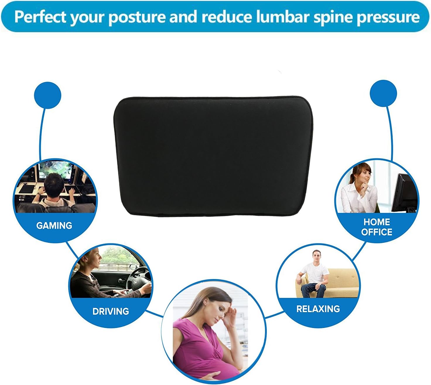 Big Hippo Multi-Use Lumbar Support Pillow- Orthopedic Design Sciatica Pain Relief Memory Foam Support Pillow Perfect for Car,Home, Office: Automotive