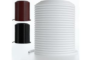 DBR Tech® 1/4 Drip Irrigation Tubing, 200 Feet, Flexible PVC Plastic Drip Irrigation Hose for Gardening, Misting, Hydroponics and DIY Landscape Garden Projects, Blank Distribution (200ft, White)