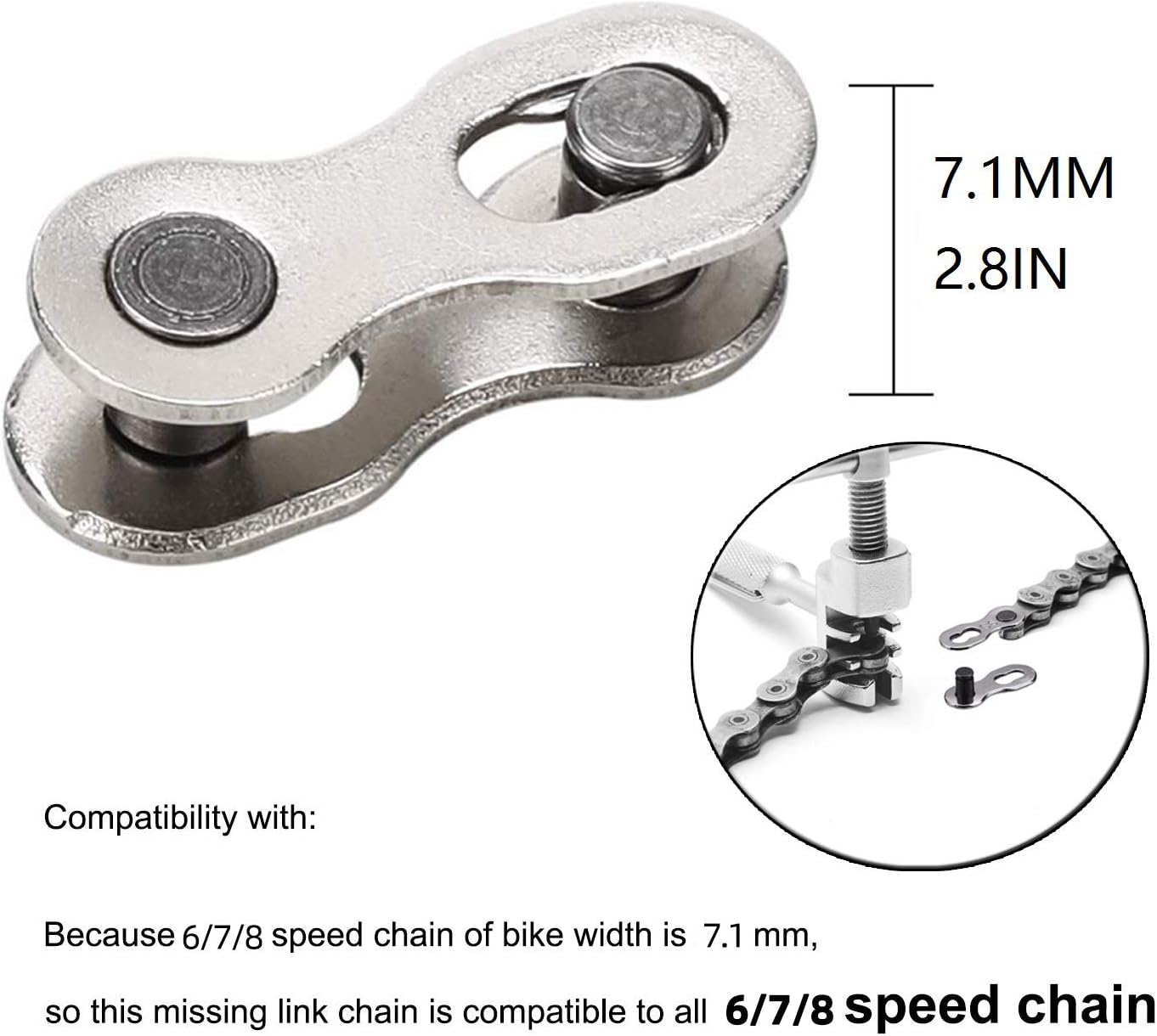 Bicycle Chain,6/7/8/24 Speed Cycling Chains Reusable for Road Mountain Bike - Image 4