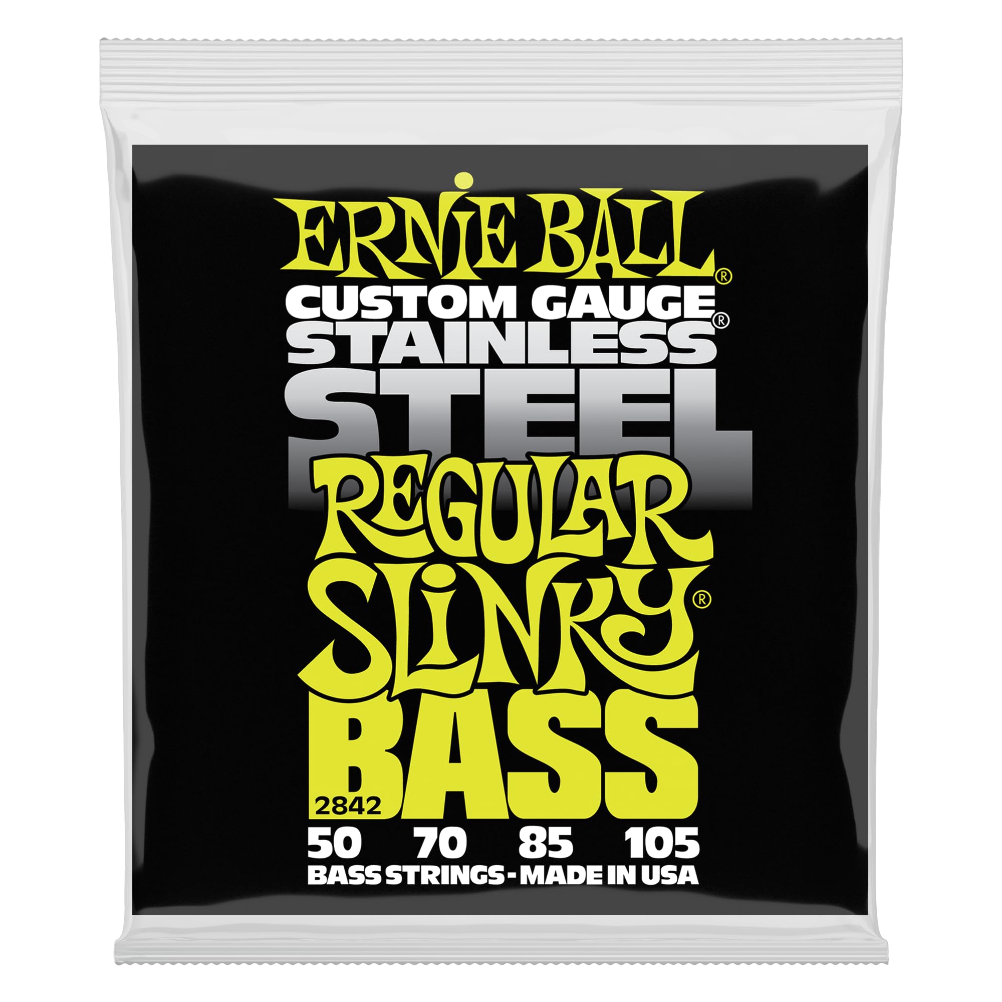 Ernie Ball Regular Slinky Stainless Steel Electric Bass Strings - 50-105 Gauge — image 1