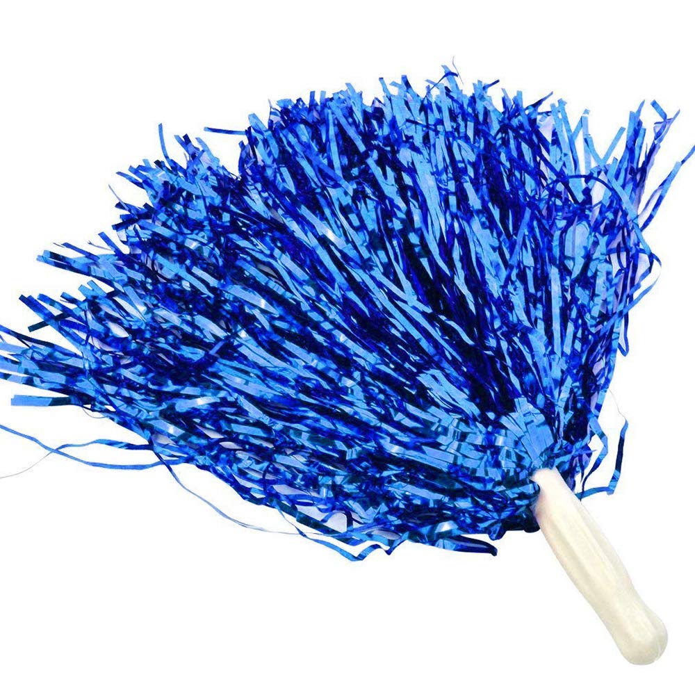 Photo 1 of baotongle 12 PCS Cheerleading Squad Spirited Fun Poms Pompoms Cheer Costume Accessory for Party Dance Sports (Blues)