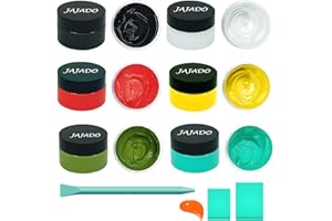 JAJADO 9 Pcs Chalk Paste Fabric Screen Printing Ink, Chalk Paint Stencils Self Adhesive Silk Screen Transfer Paint for Wood, T-shirt, Cup, Chalkboard DIY Home Decor