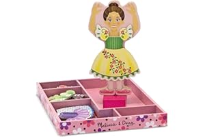 Melissa & Doug Deluxe Nina Ballerina Magnetic Dress-Up Wooden Doll With 27 Pieces of Clothing