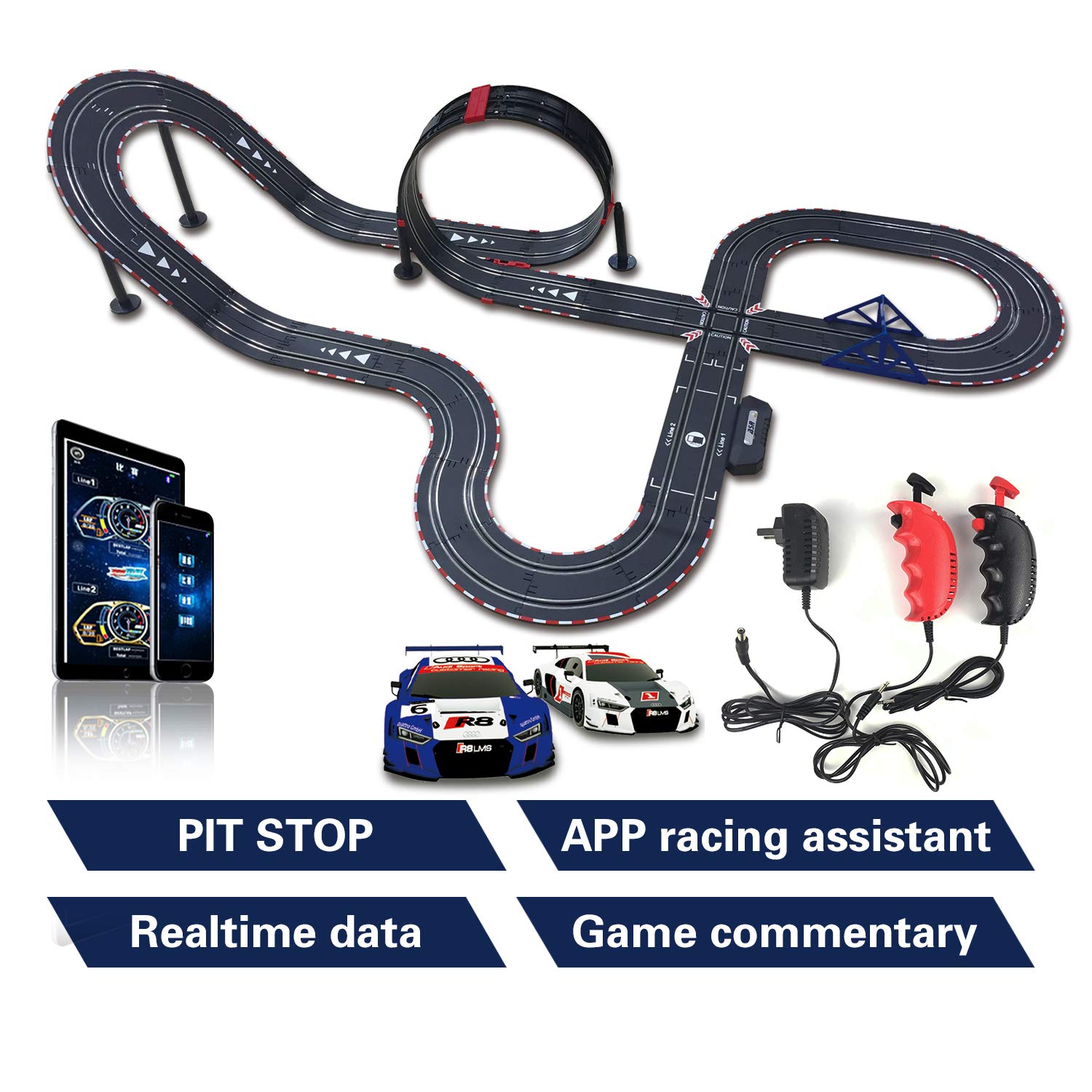AGM MASTECH Slot car Set with Racing Assistant APP No.ASR-05 1:43 Scale