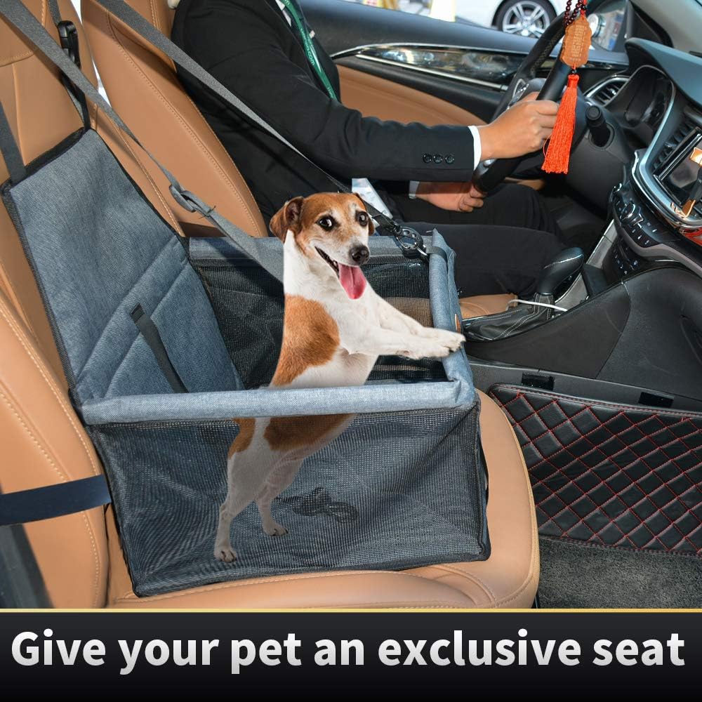 SWIHELP Dog Car Seat Upgrade Portable Pet Booster Car Seat with Clip-On Safety Leash and PVC Support Pipe, Anti-Collapse, Perfect for Small Pets : Pet Supplies