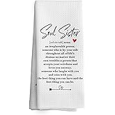 TAEDIN Soul Sister Kitchen Towels, Soul Sister Gifts for Women Dish Towel Dishcloth 16x24 Inches, Friendship Gifts for Women Friends Female Bestie BFF Decorative Absorbent Hand Tea Towels Decor