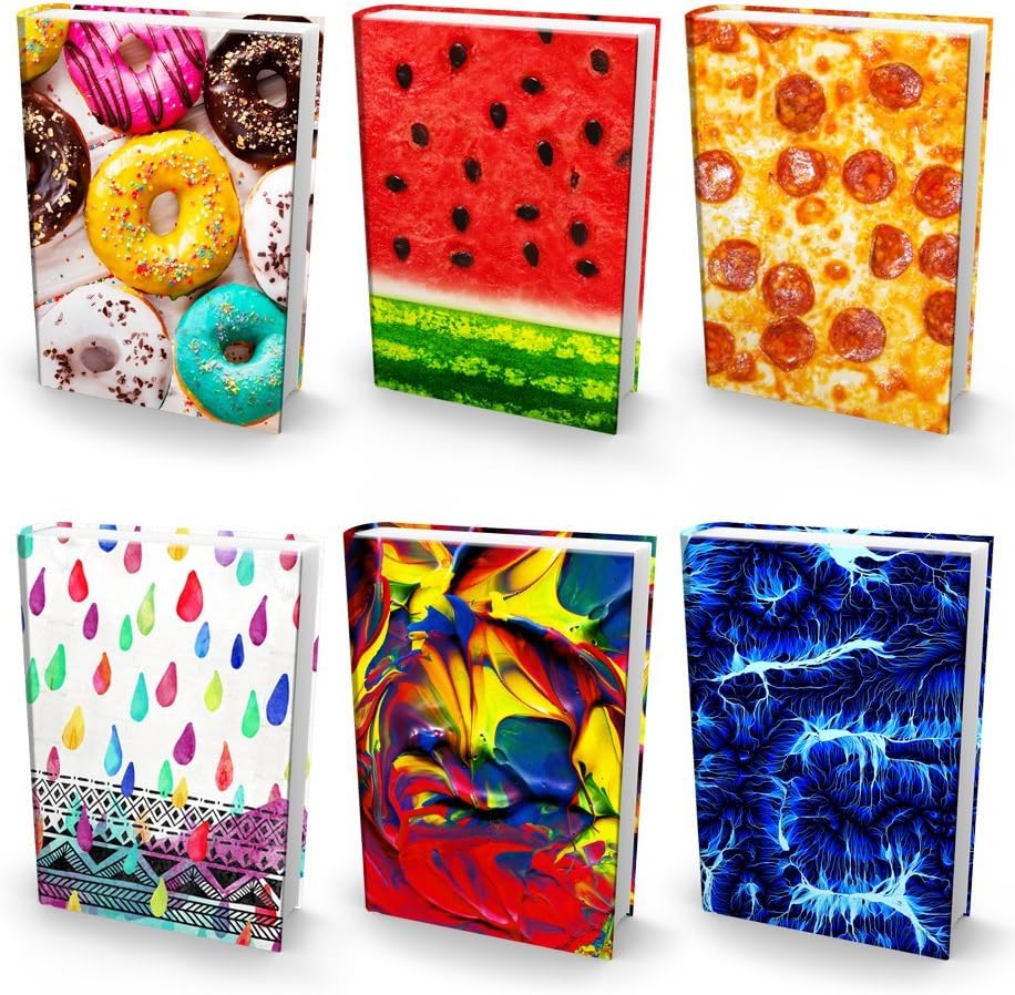 Book Sox Stretchable Book Covers – Bundle of 6 Durable Hardcover Protectors For 9” x 11” Jumbo Textbooks – Washable & Reusable Non-Adhesive Nylon Fabric School Book Jackets In Jumbo Ultra Print 2018
