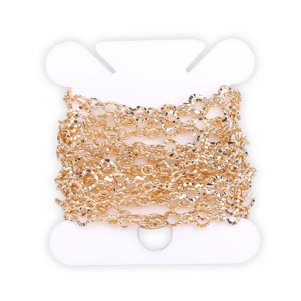 Gem-Inside 39 Inches Brass with 14K Gold Filled 6mm Handmade Peach Blade Cable Chain Chains for Bracelet Jewellery Making Findings 100CM