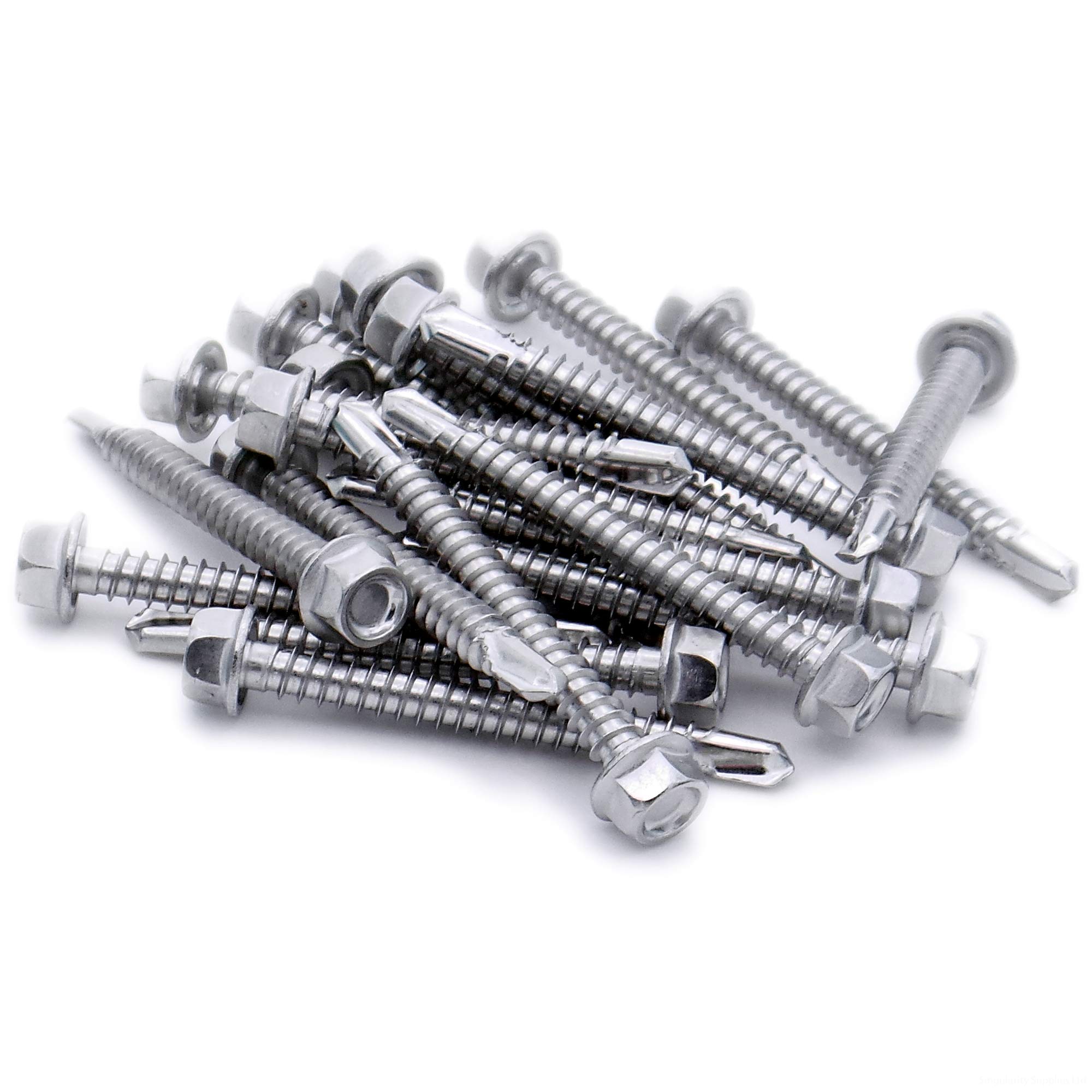 No.14 x 1.8 (6.3mm x 45mm) Hex Self-Drilling Screw (Flanged) - Stainless Steel (A2) (Pack of 10)