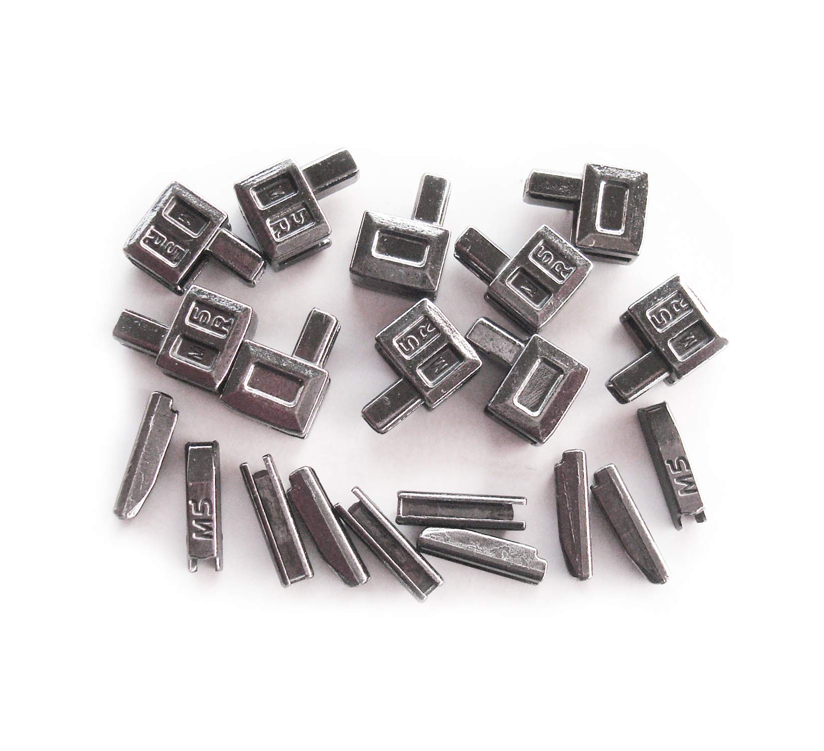 Danuland 20 pcs #5 Metal Zipper Retainer Box and Zipper Insertion pin,Bottom Sliders Zipper Insertion pin Repair kit Replacement (Gun metal)
