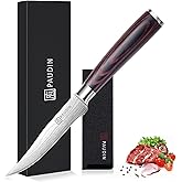 PAUDIN Utility Knife 5 Inch Kitchen Knife, Ultra Sharp High Carbon Stainless Steel Small Chef Knife with Sheath, Kitchen Utility Knife with Ergonomic Pakkawood Handle