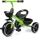 KRIDDO Kids Tricycle 24 Months to 5 Years Green Safe Stable Triangle Design