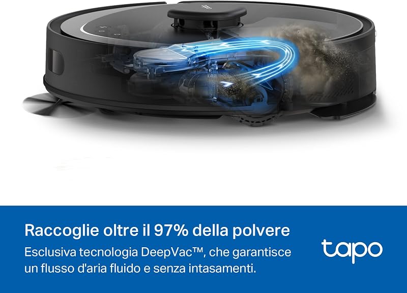 RV30 Max Robot Aspirapolvere Lavapavimenti con Mappatura 5300Pa, Doppia Navigazione LiDAR +IMU, Zone No-Go e Muri Virtuali, Controllo APP&Alexa&Google, Arrampicarsi fino a 22mm