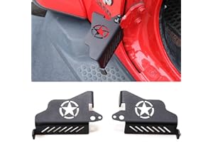 BESTAOO Upgraded Foot Pegs for Jeep Wrangler & Gladiator JT, Heavy-Duty Steel Direct Bolt-On Doors Off Hinge Pedal Rest for 2007-2025 JK/JKU/JL/JLU/4XE/JT Models, 1 Pair Star