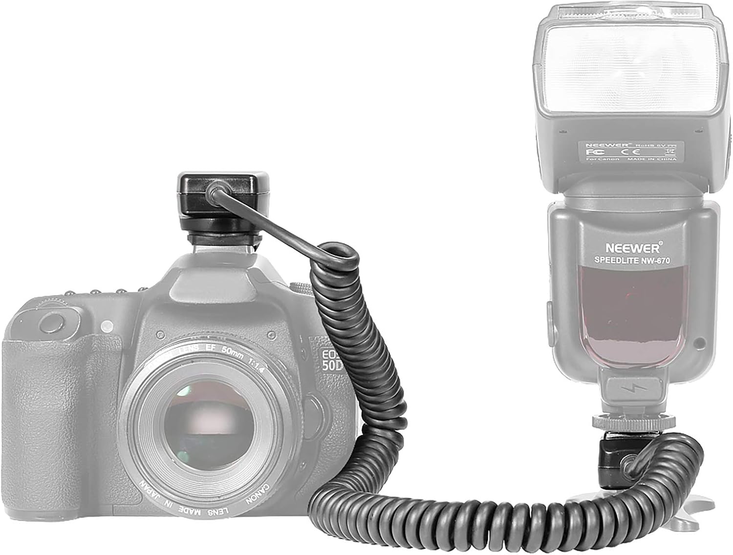 Neewer 4.9 feet/1.5 m TTL Off Camera Flash Speedlite Cord for Canon EOS