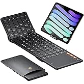 ProtoArc Foldable Bluetooth Keyboard with Touchpad, XK01 TP Portable Folding Keyboard for Travel, Full Size Keys, Large Track