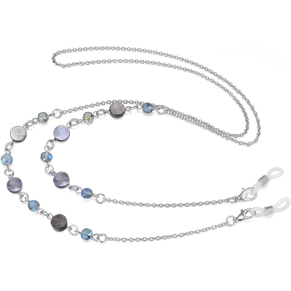 Lot De 4 Chaînes De Lunettes Pour Femme - Noir, Blanc, Or, Argent - Longueur 70,2 Cm Avec Clips Lobster