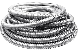 Xadnitu 1/2 Inch Flexible Reduced Wall Electrical Conduit, 25 Ft Iron Galvanized Cable Sleeve Tube for Home Low Voltage Cable Management, Wiring and Protection