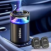 2025 Upgraded Smart Car Air Freshener Diffuser, New Car Smell Air Freshener Long Lasting, Car Scent with 8 Ambient Lights, Car Diffusers for Essential Oil with 2 Refills(Snow Mountain)